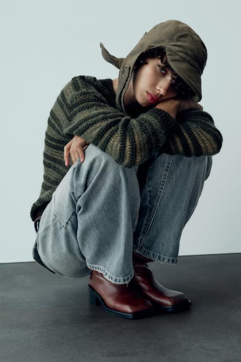 moterys Zara vidutinio aukščio trf cargo džinsai mėlyna apranga 4N488505