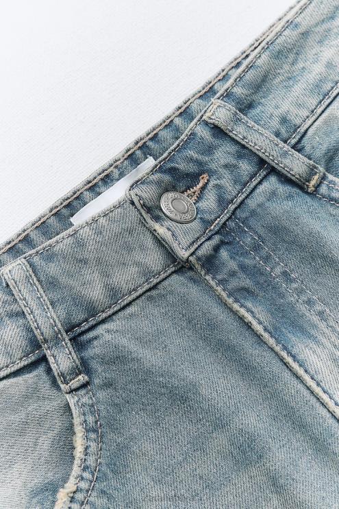 moterys Zara vidutinio aukščio trf cargo džinsai mėlyna apranga 4N488505