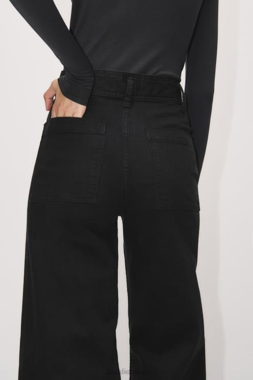 moterys Zara zw marine tiesūs aukšti džinsai juodas apranga 4N488515