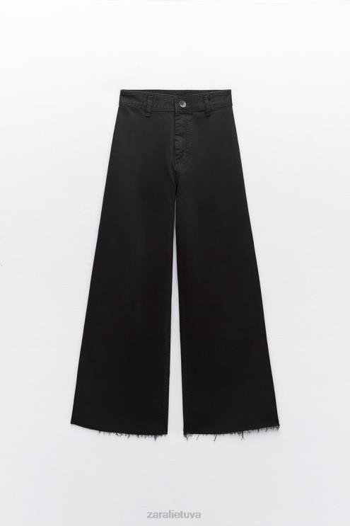 moterys Zara zw marine tiesūs aukšti džinsai juodas apranga 4N488515