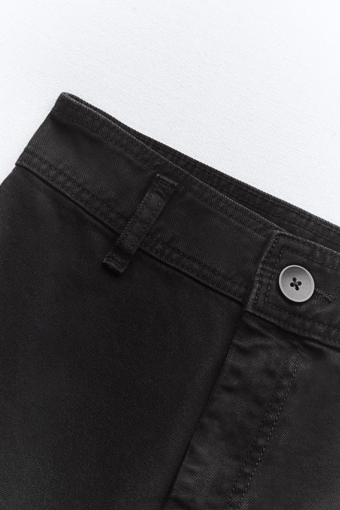 moterys Zara zw marine tiesūs aukšti džinsai juodas apranga 4N488515