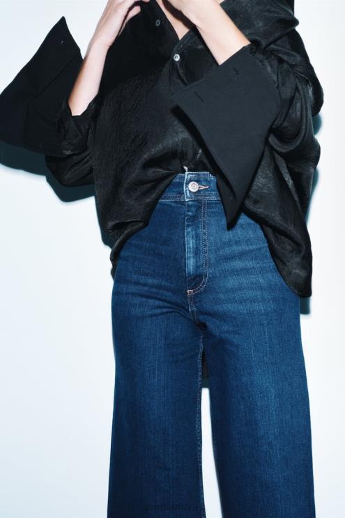 moterys Zara zw marine tiesūs aukšti džinsai mėlyna apranga 4N488518