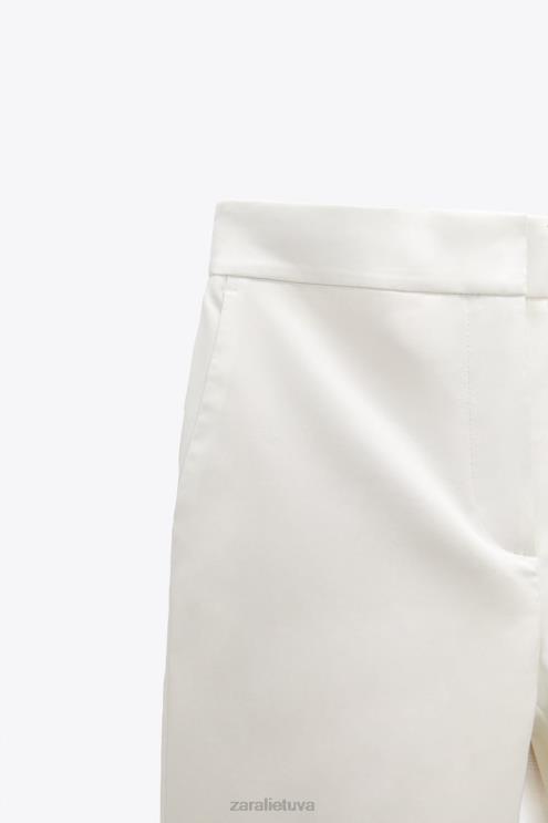 moterys Zara bėgimo kelnės su juosmeniu austrių baltumo apranga 4N488868