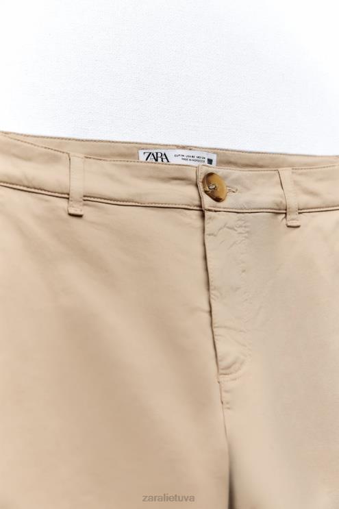 moterys Zara chino kelnės vidurio kupranugaris apranga 4N488499