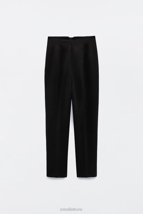 moterys Zara kelnės aukštu liemeniu juodas apranga 4N488500