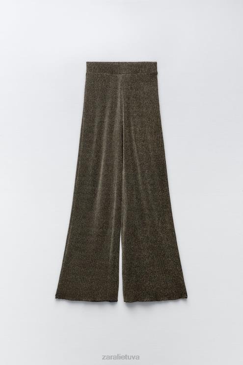 moterys Zara kelnės su metaliniu siūlu auksas apranga 4N488490