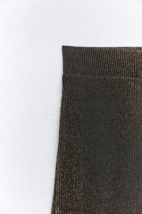 moterys Zara kelnės su metaliniu siūlu auksas apranga 4N488490