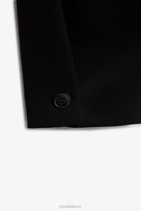 moterys Zara klostuotos siaurėjančios kelnės juodas apranga 4N488874