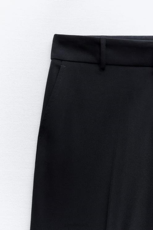 moterys Zara pakeltos tiesios kelnės tamsiai mėlyna apranga 4N488485