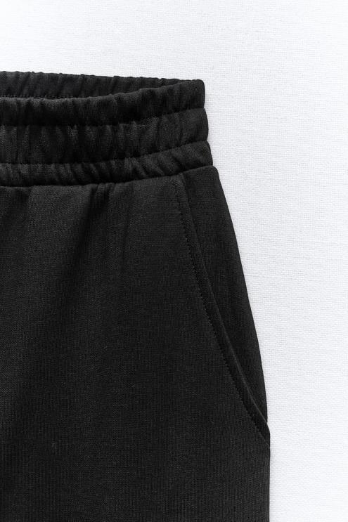 moterys Zara pliušinės krovininės kelnės juodas apranga 4N488489