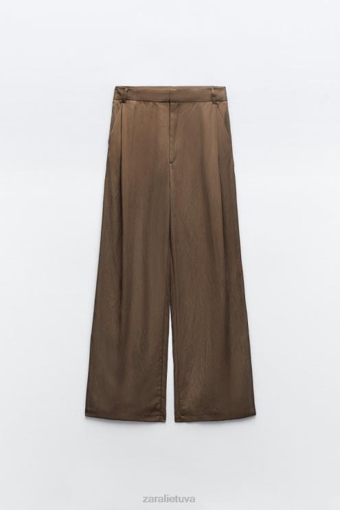 moterys Zara viso ilgio kelnes ruda/tape apranga 4N488873