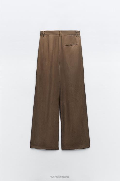 moterys Zara viso ilgio kelnes ruda/tape apranga 4N488873