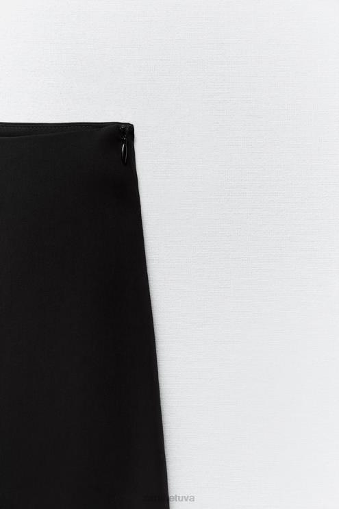 moterys Zara asimetriškas midi sijonas juodas apranga 4N488664