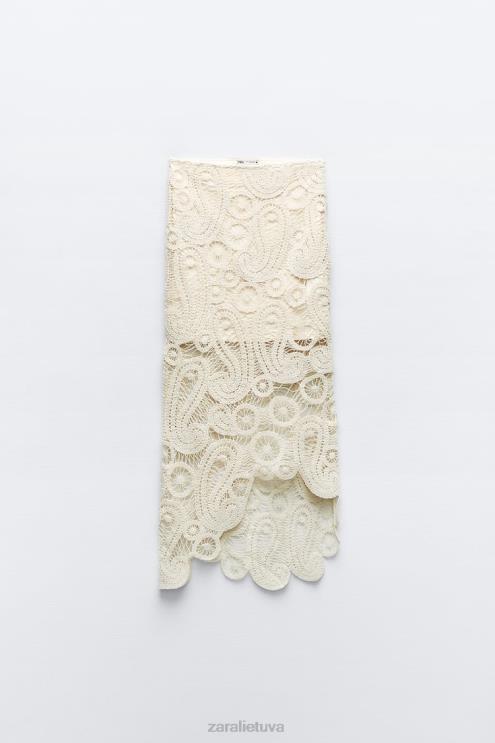 moterys Zara asimetriškas nertas sijonas šiaudų apranga 4N488669