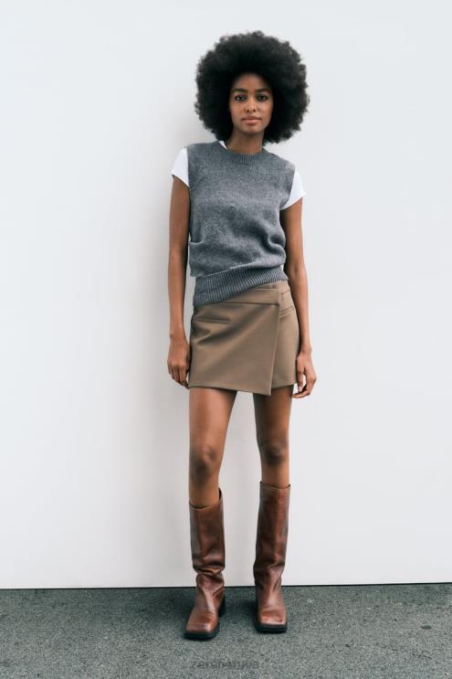 moterys Zara asimetrinis skraidymas ruda/tape apranga 4N488529