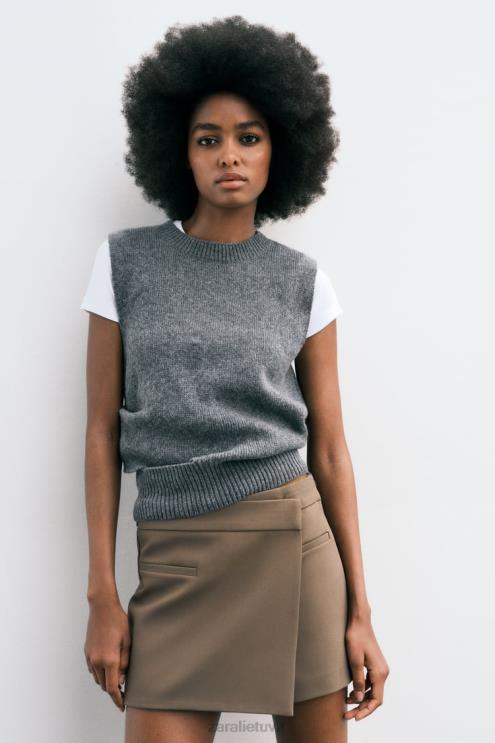 moterys Zara asimetrinis skraidymas ruda/tape apranga 4N488529