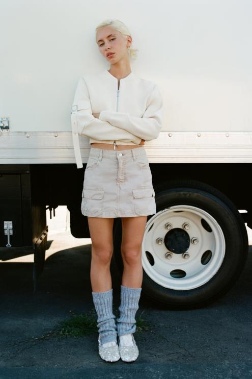 moterys Zara cargo mini sijonas lengvas kupranugaris apranga 4N488680