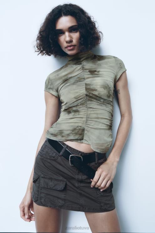 moterys Zara cargo mini sijonas pilka apranga 4N488646