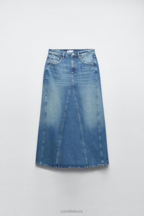 moterys Zara džinsinis sijonas trf mėlyna apranga 4N488656