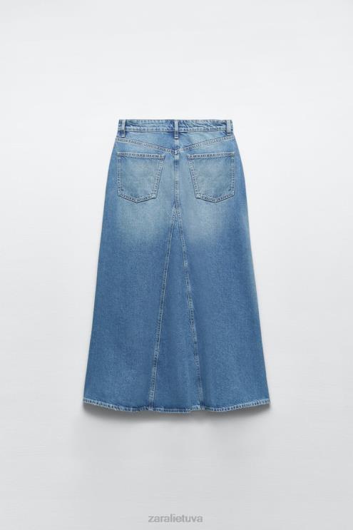 moterys Zara džinsinis sijonas trf mėlyna apranga 4N488656