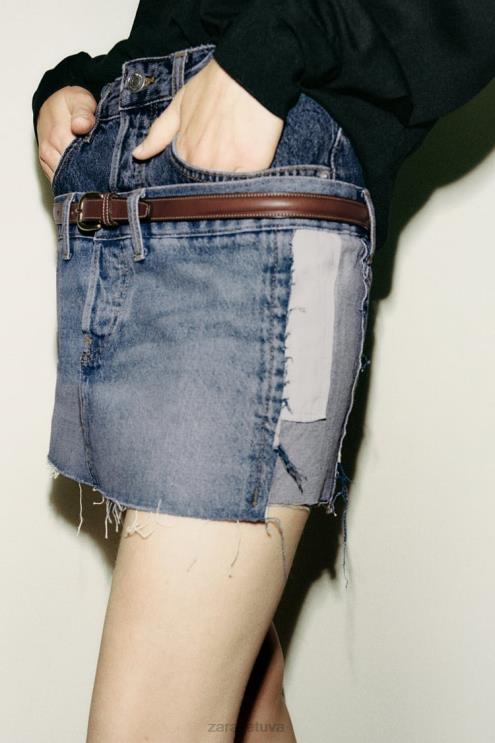 moterys Zara džinsinis zw mini sijonas mėlyna apranga 4N488715