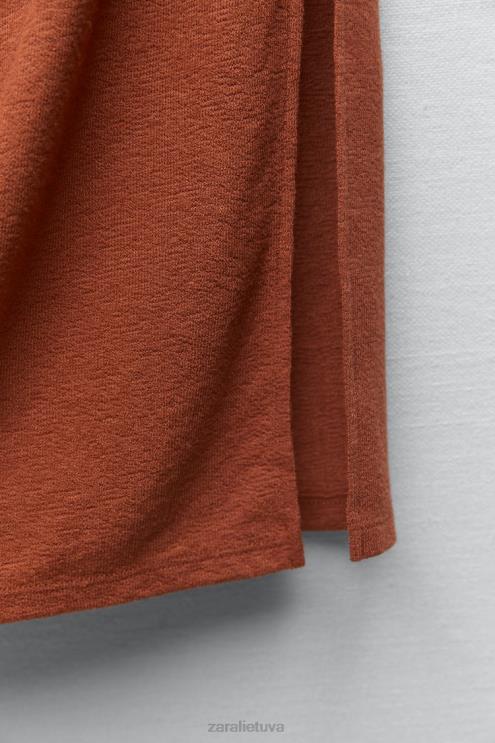 moterys Zara kaimiškas ilgas sijonas terakotos apranga 4N488723