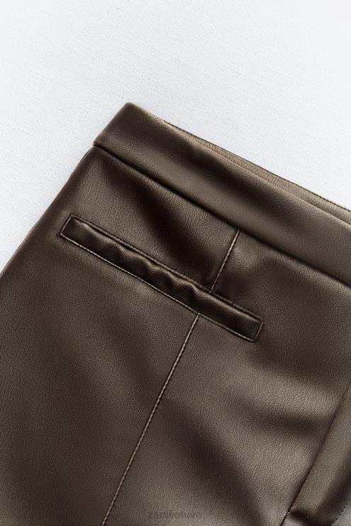 moterys Zara kišeninis dirbtinės odos sijonas anglis apranga 4N488647