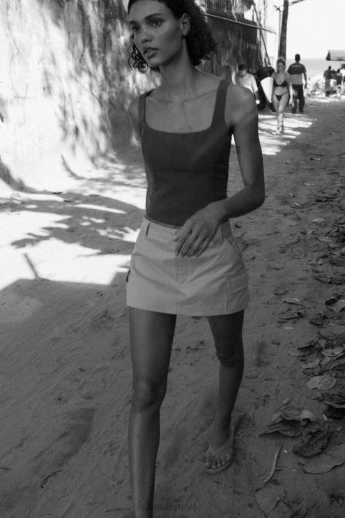 moterys Zara kišeninis šortas pelenai apranga 4N488623