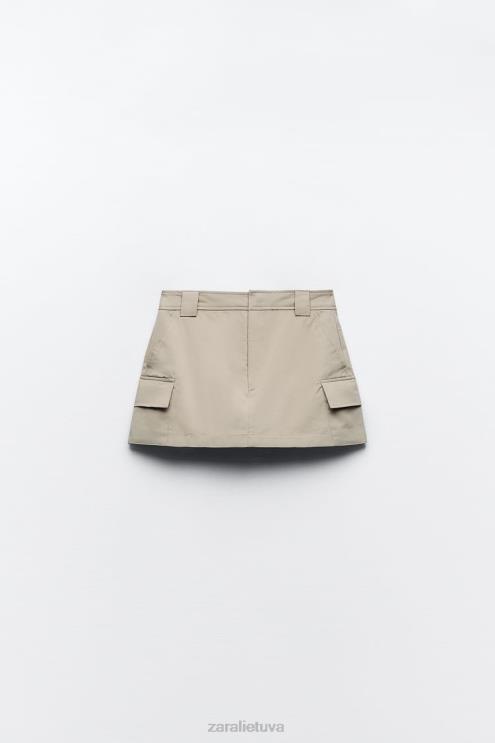 moterys Zara kišeninis šortas pelenai apranga 4N488623