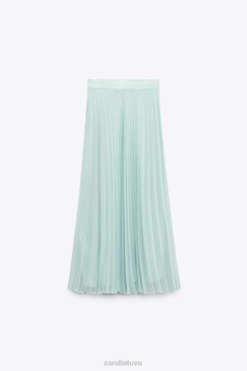 moterys Zara klostuotas midi sijonas jūros žalia apranga 4N488710