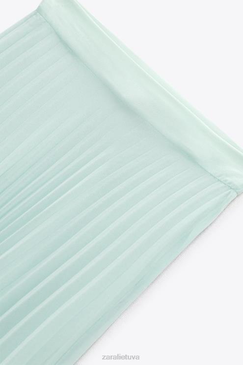 moterys Zara klostuotas midi sijonas jūros žalia apranga 4N488710