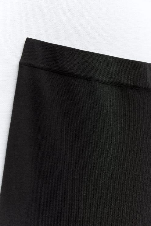 moterys Zara megztas midi sijonas juodas apranga 4N488677