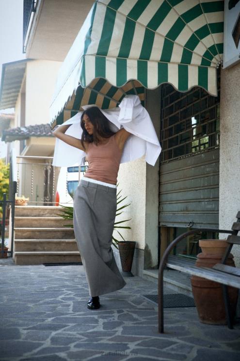 moterys Zara mišrus bokserio sijonas pilka apranga 4N488630