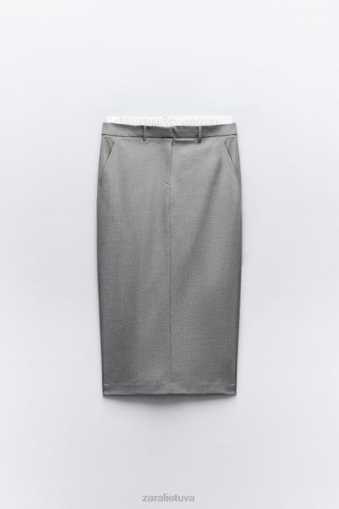 moterys Zara mišrus bokserio sijonas pilka apranga 4N488630