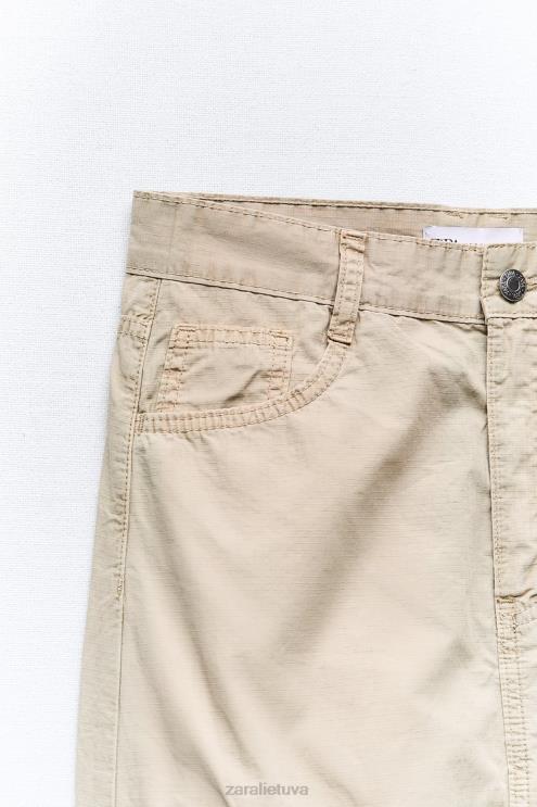 moterys Zara midi cargo sijonas lengvas kupranugaris apranga 4N488665