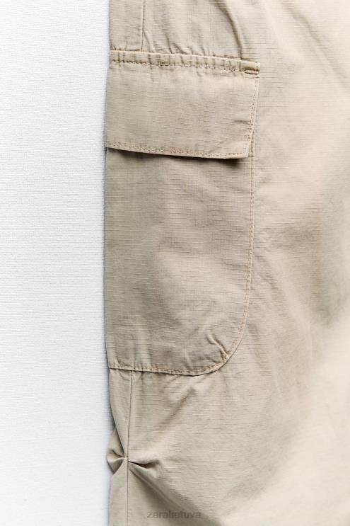 moterys Zara midi cargo sijonas lengvas kupranugaris apranga 4N488665