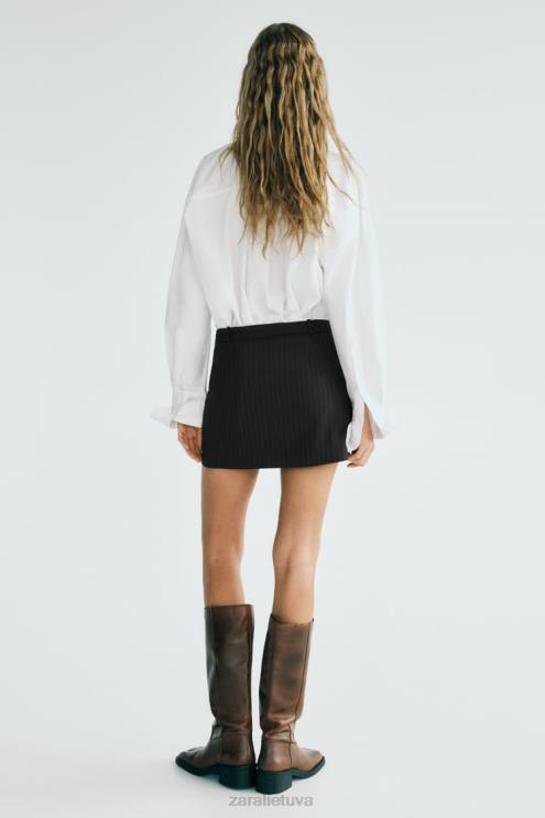 moterys Zara mini sijonas su segtuku ruda/mėlyna apranga 4N488658