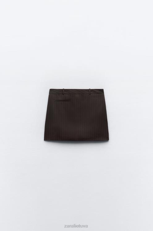 moterys Zara mini sijonas su segtuku ruda/mėlyna apranga 4N488658