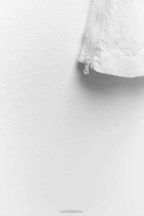 moterys Zara nailoninis midi sijonas baltas apranga 4N488719