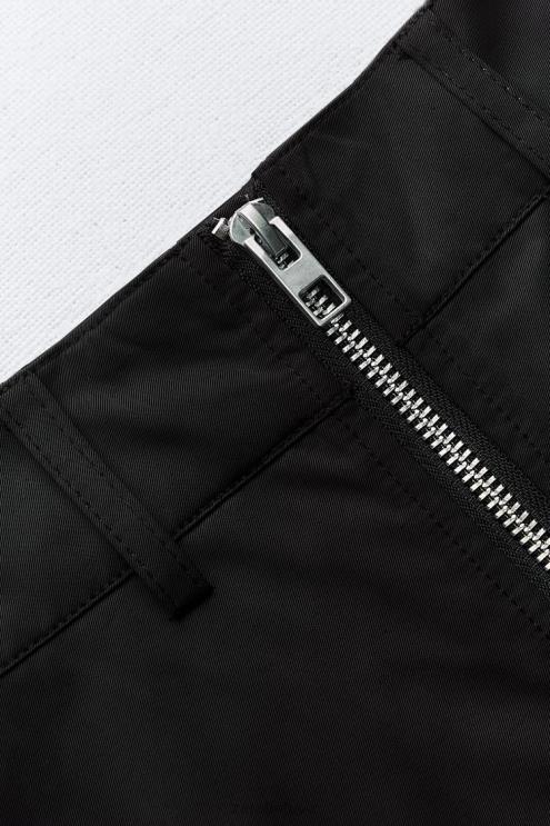 moterys Zara nailoninis sijonas su užtrauktuku juodas apranga 4N488634