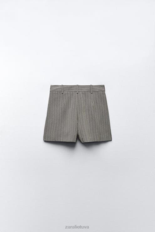 moterys Zara silkės skortas pilkas marlas apranga 4N488556