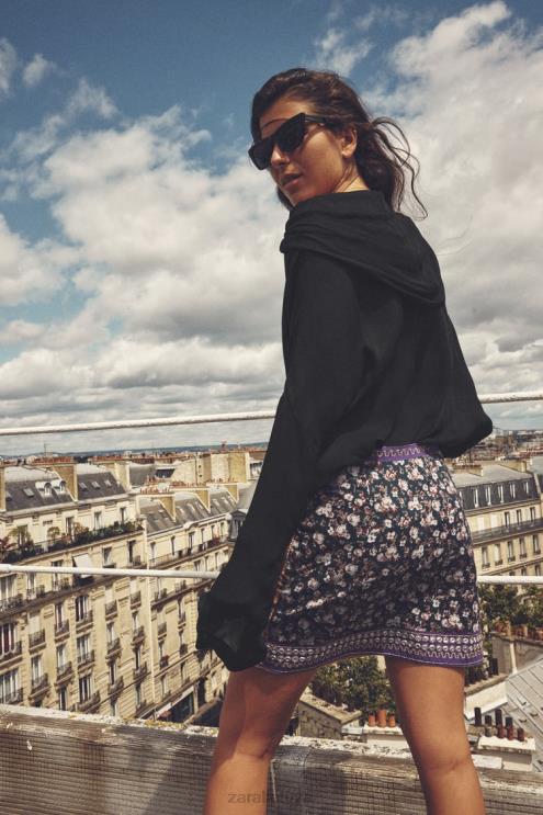 moterys Zara siuvinėti veidrodžiai mini sijonas įvairiaspalvis apranga 4N488642