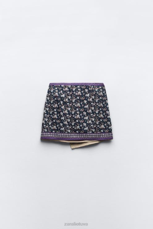 moterys Zara siuvinėti veidrodžiai mini sijonas įvairiaspalvis apranga 4N488642