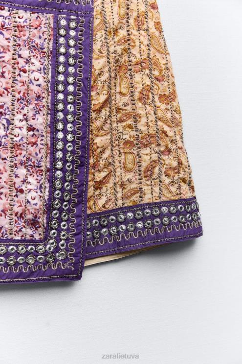 moterys Zara siuvinėti veidrodžiai mini sijonas įvairiaspalvis apranga 4N488642