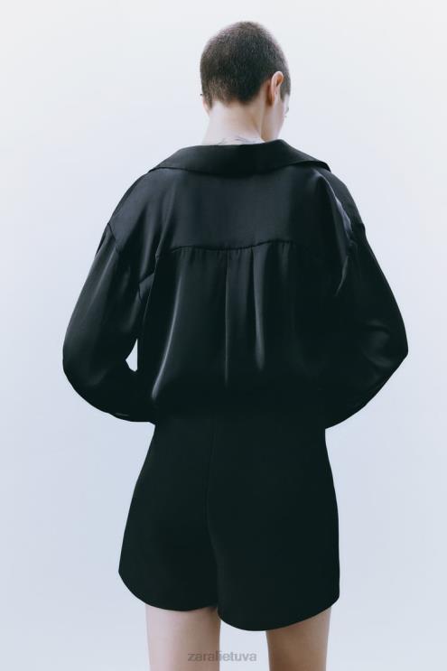 moterys Zara skeltukas skortas juodas apranga 4N488598