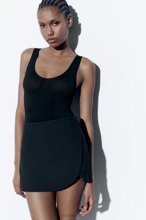 moterys Zara skort juodas apranga 4N488544