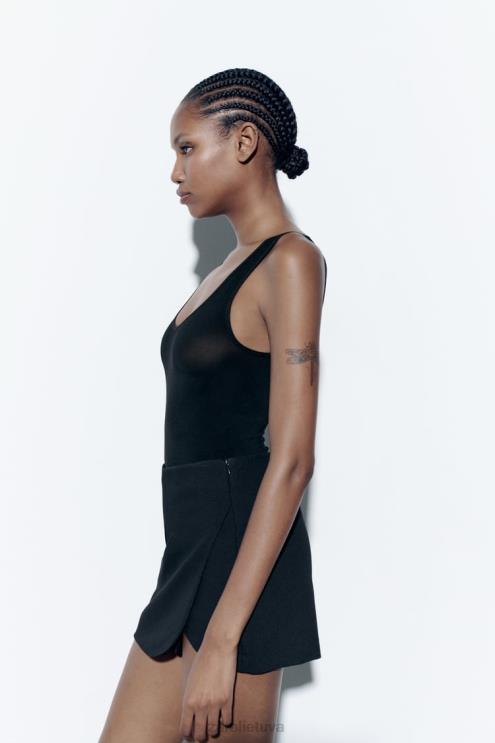 moterys Zara skort juodas apranga 4N488544