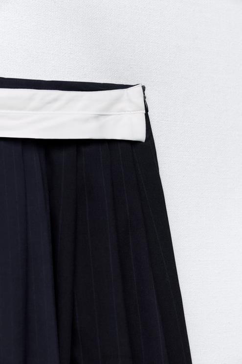 moterys Zara spygliuotinis dėžutės klostuotas sijonas mėlyna apranga 4N488652