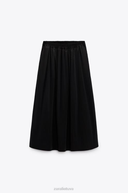 moterys Zara talpus midi sijonas juodas apranga 4N488675