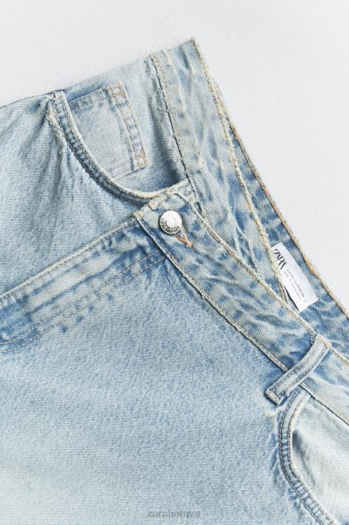moterys Zara trf ilgas džinsinis sijonas mėlyna apranga 4N488661